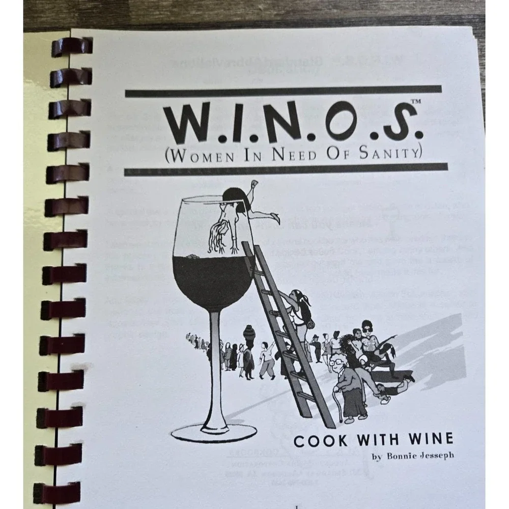 W I N O S Cook With Wine Recipe Book by Bonnie Jesseph Spiral Bound